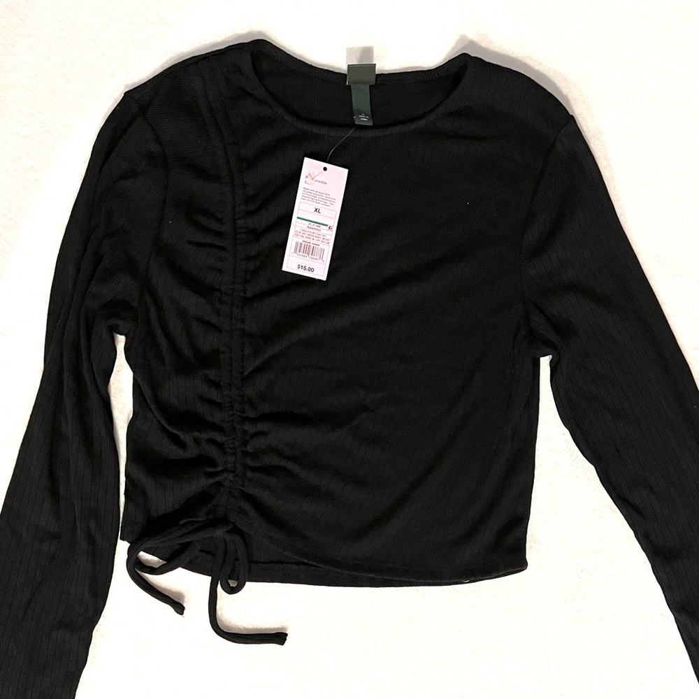 Wild fable long sleeve black top